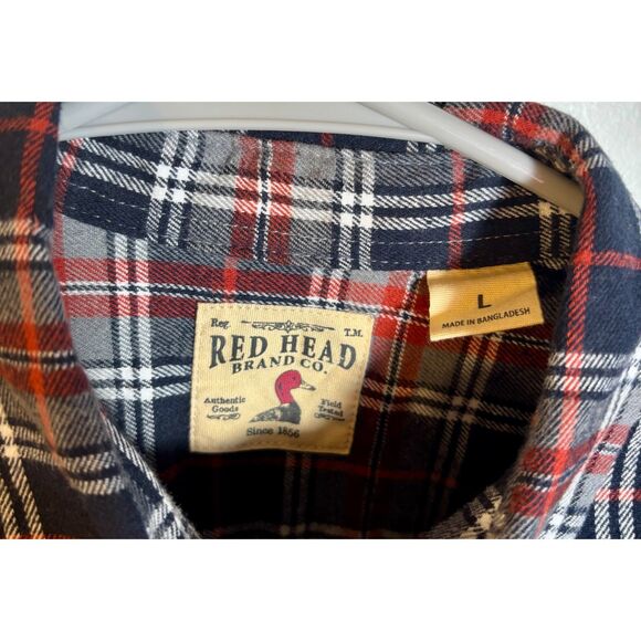 Red Head Brand Co. Flannel Shirt Men’s Large Plaid Long Sleeve Button Up - Picture 3 of 4